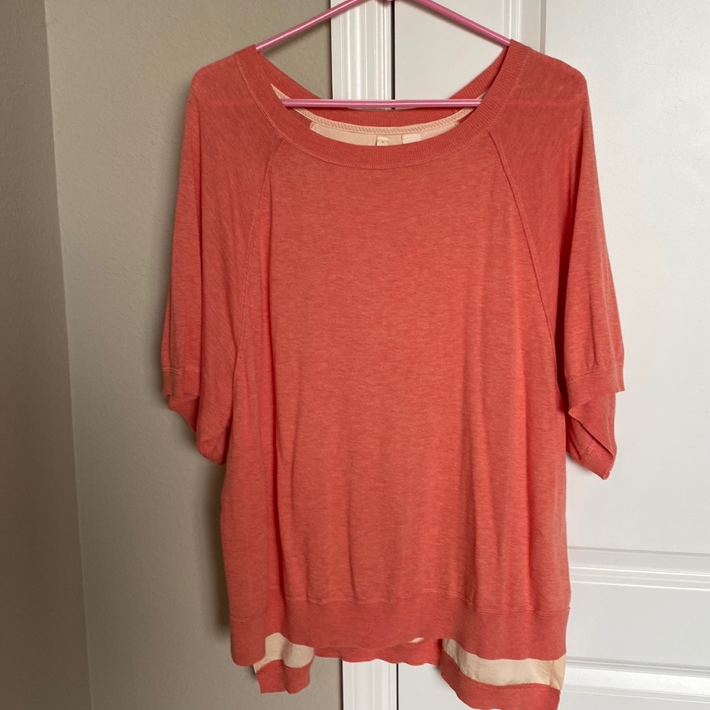 Oversized top brushed cotton and silk back